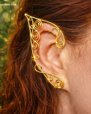 Cercei urechi de elf Golden Swirls