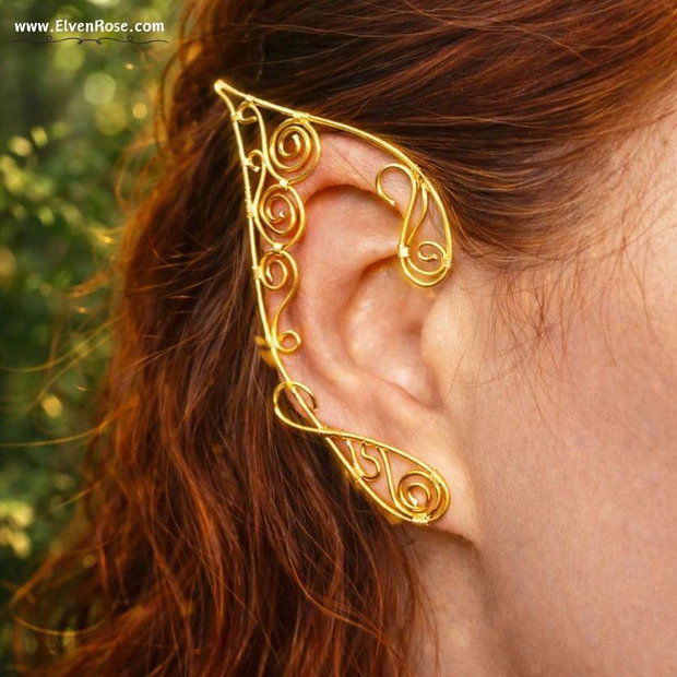Cercei urechi de elf Golden Swirls