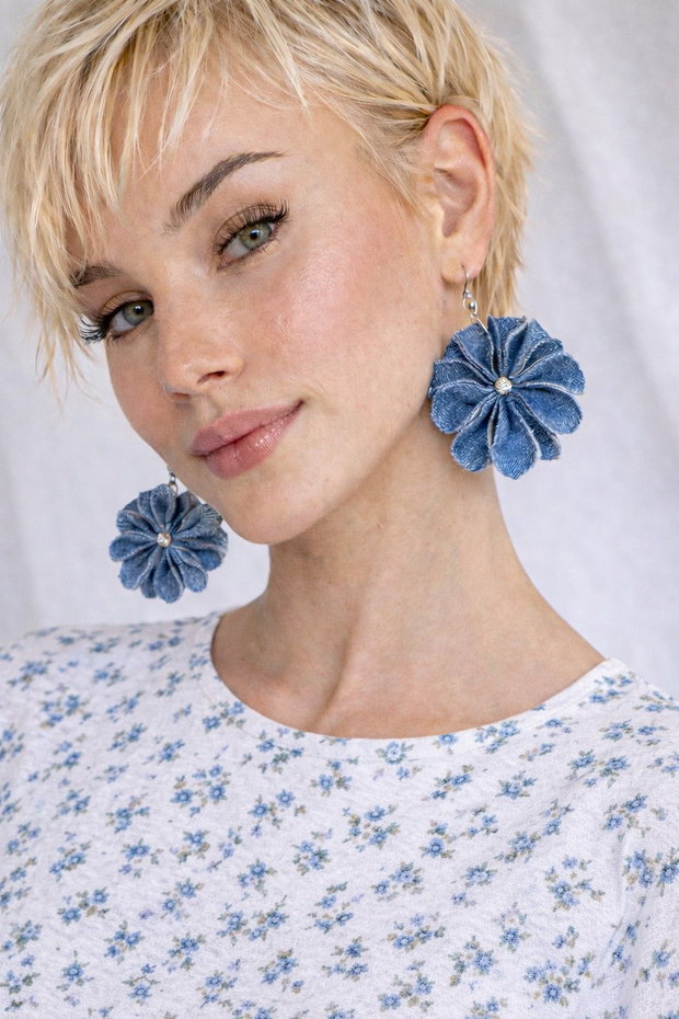 Cercei din denim-blugi  02339