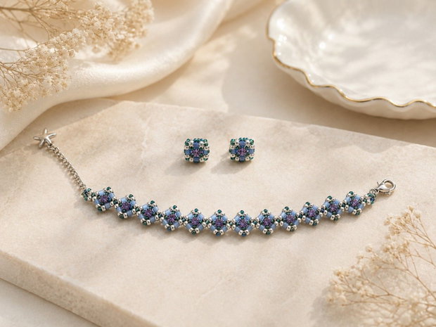 Set bijuterii handmade Blue Blossom