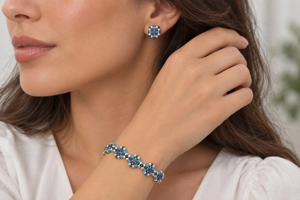 Set bijuterii handmade Blue Blossom