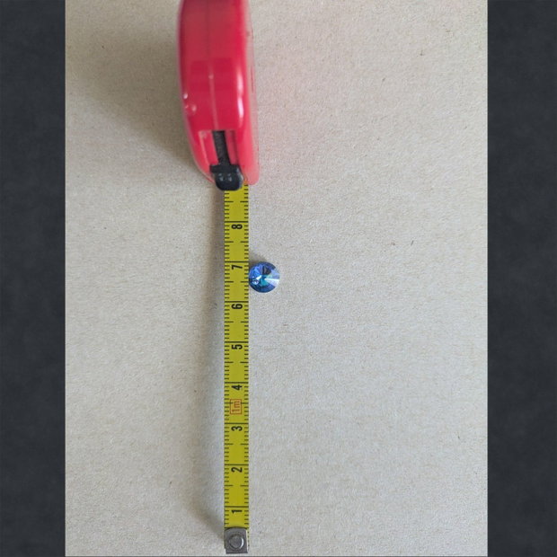 Cristale Rivoli din sticlă, albastru irizat, 8 mm pentru bijuterii handmade