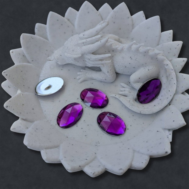 Cristal oval flatback din rășină 10 × 14 mm Violet cabochon fațetat pentru bijuterii handmade