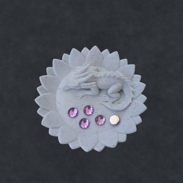 Cristal rotund flatback din rășină 8 mm Violet deschis cabochon fațetat pentru bijuterii handmade