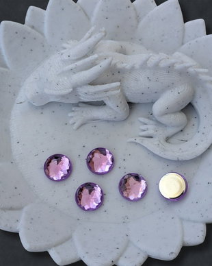Cristal rotund flatback din rășină 8 mm  Violet deschis  cabochon fațetat pentru bijuterii handmade