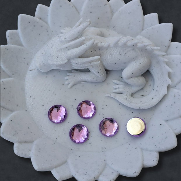 Cristal rotund flatback din rășină 8 mm Violet deschis cabochon fațetat pentru bijuterii handmade