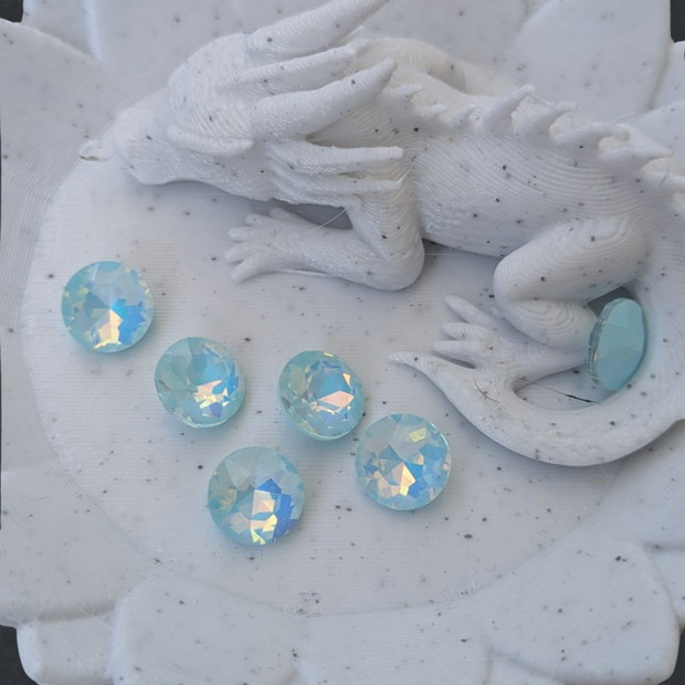 Cristal Rivoli din sticlă 8 mm Blue Opal AB fațetat pentru bijuterii handmade