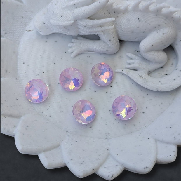 Cristal Rivoli din sticlă 8 mm Rose Opal AB fațetat pentru bijuterii handmade