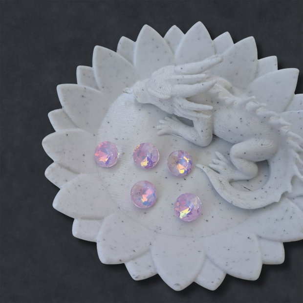 Cristal Rivoli din sticlă 8 mm Rose Opal AB fațetat pentru bijuterii handmade