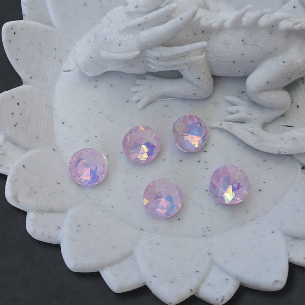 Cristal Rivoli din sticlă 8 mm Rose Opal AB fațetat pentru bijuterii handmade