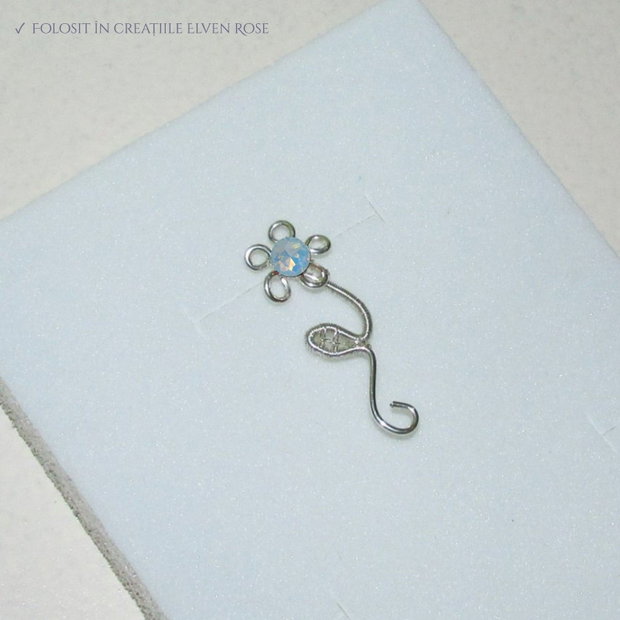 Cristal Rivoli din sticlă 8 mm Blue Opal AB fațetat pentru bijuterii handmade