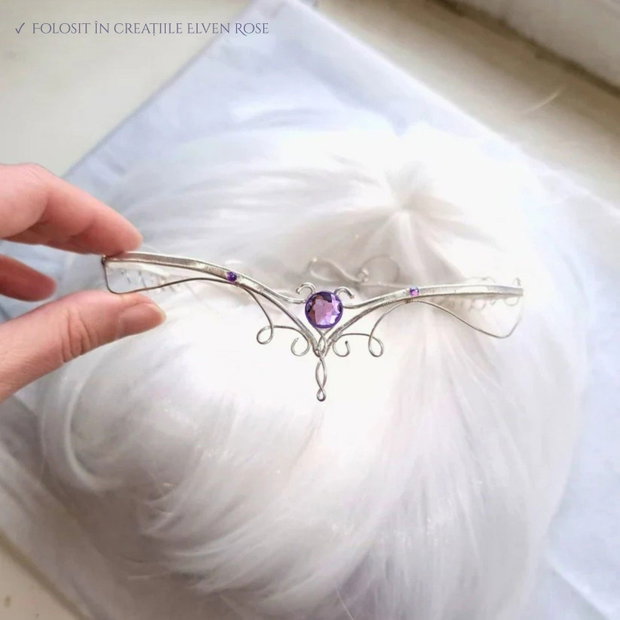 Cristal rotund flatback din rășină 8 mm Violet deschis cabochon fațetat pentru bijuterii handmade