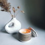 Lumânare din ceara de soia in bol ceramic/din beton