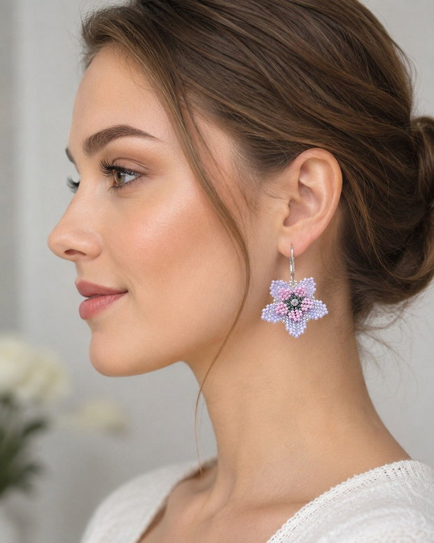 Cercei handmade Floare de Lavandă
