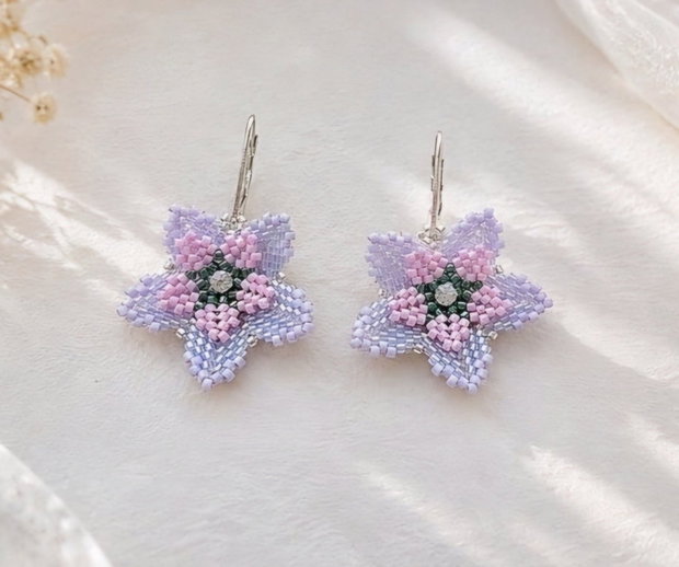 Cercei handmade Floare de Lavandă