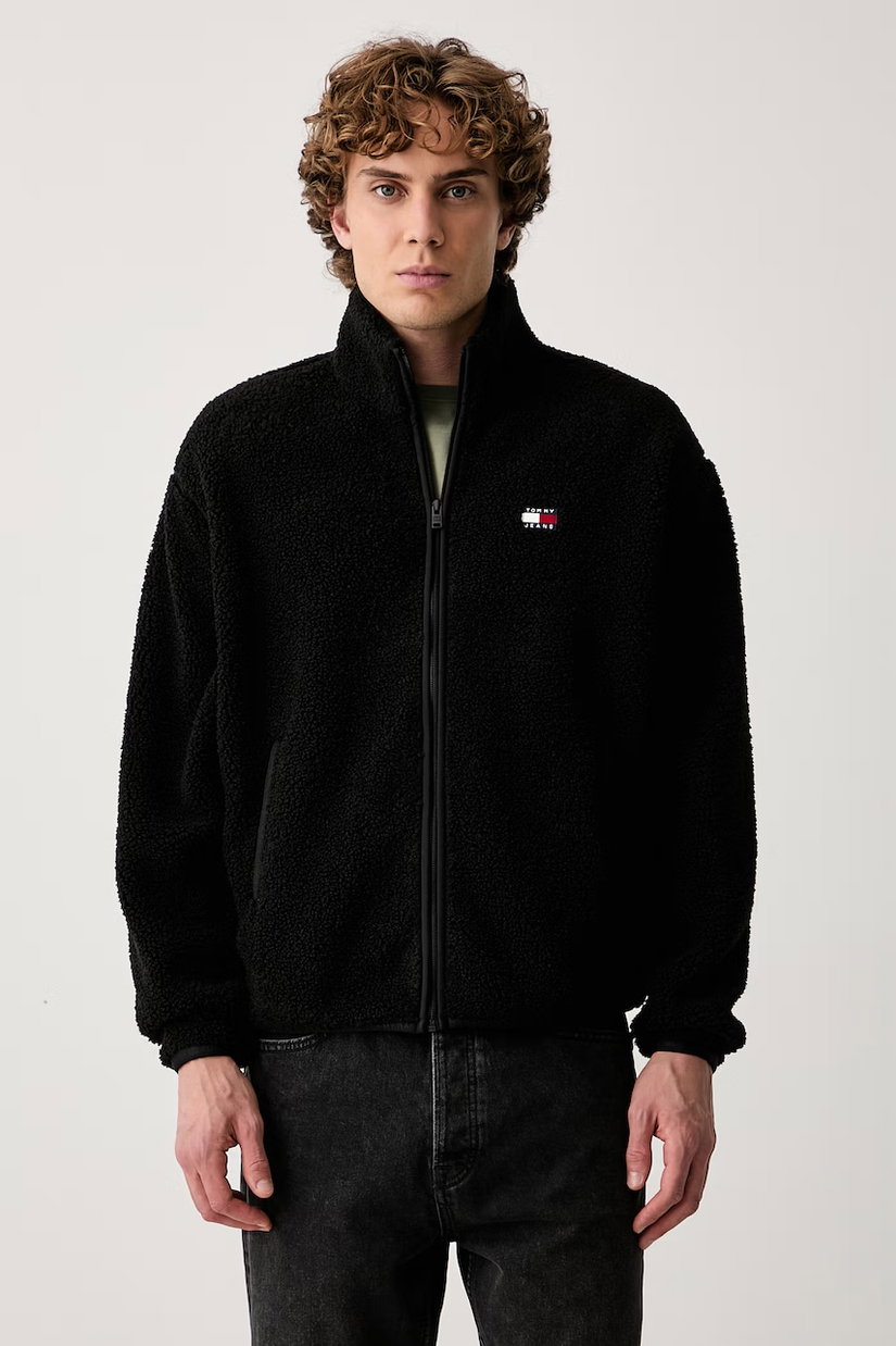 Tommy Jeans hanorac cu fermoar pentru bărbați din polar