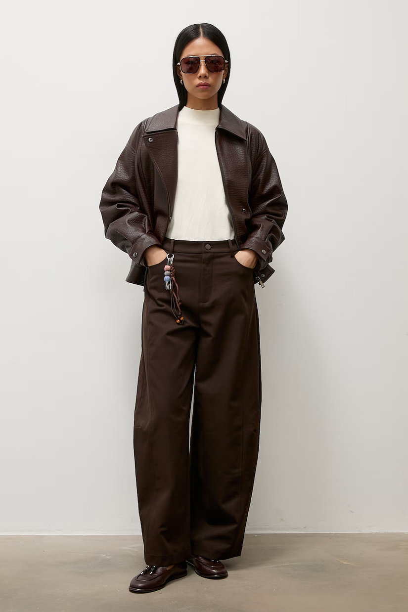 Answear.LAB pantaloni wide leg pentru femei cu bumbac