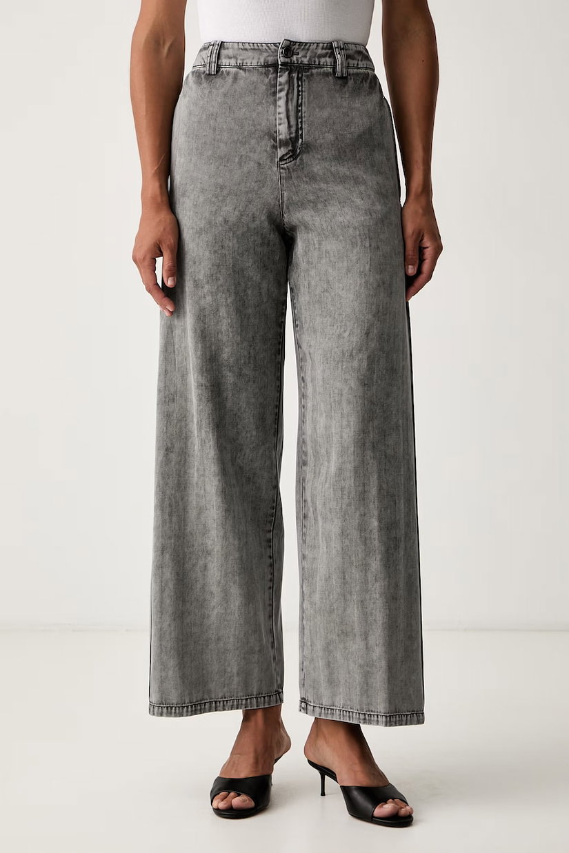 Patrizia Pepe pantaloni wide leg pentru femei cu lyocell