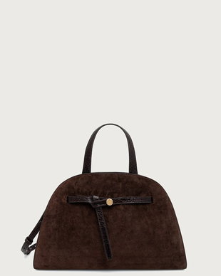 Tory Burch geantă pentru femei din piele întoarsă Romy Suede Bauletto