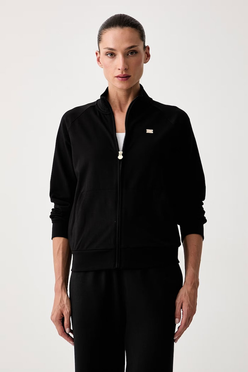 EA7 Emporio Armani  hanorac cu fermoar pentru femei din bumbac cu elastan