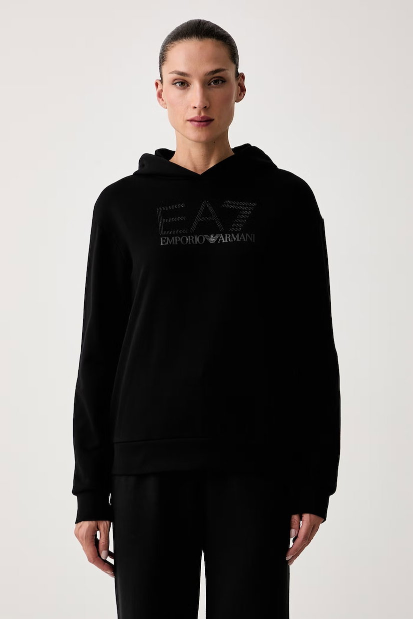 EA7 Emporio Armani hanorac cu glugă pentru femei cu bumbac