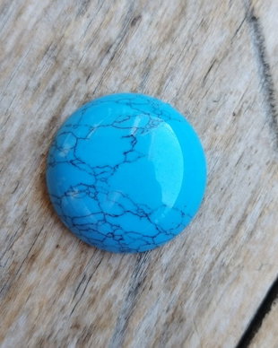 Cabochon turcoaz reconstituit, 25 mm