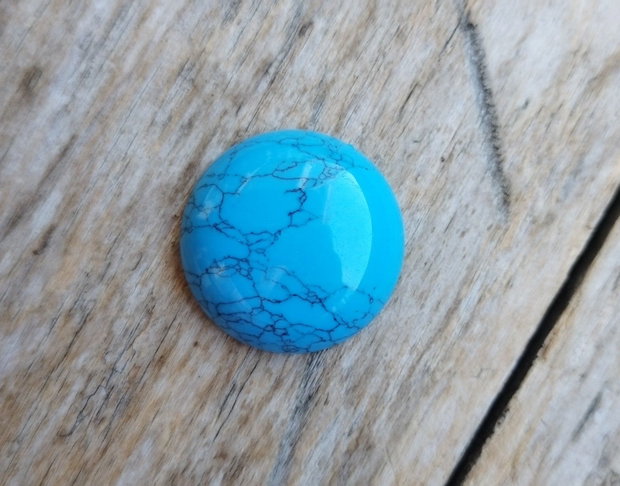 Cabochon turcoaz reconstituit, 25 mm
