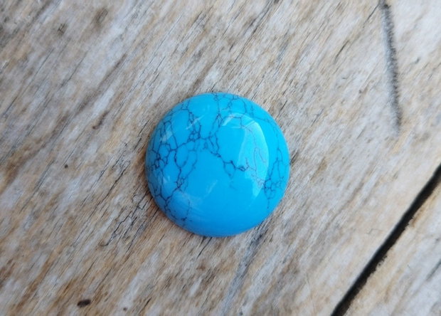 Cabochon turcoaz reconstituit, 25 mm