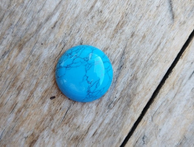 Cabochon turcoaz reconstituit, 25 mm
