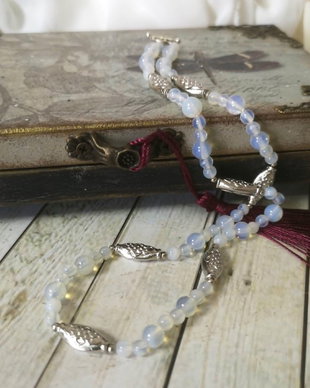 Colier choker opal cu elemente argintii