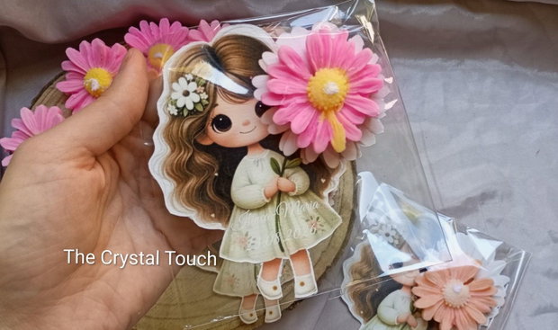 Mărturie personalizată pentru botez -margarete din ceară parfumată