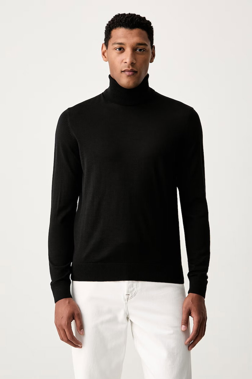 Tommy Hilfiger pulover cu guler înalt pentru bărbați din lână