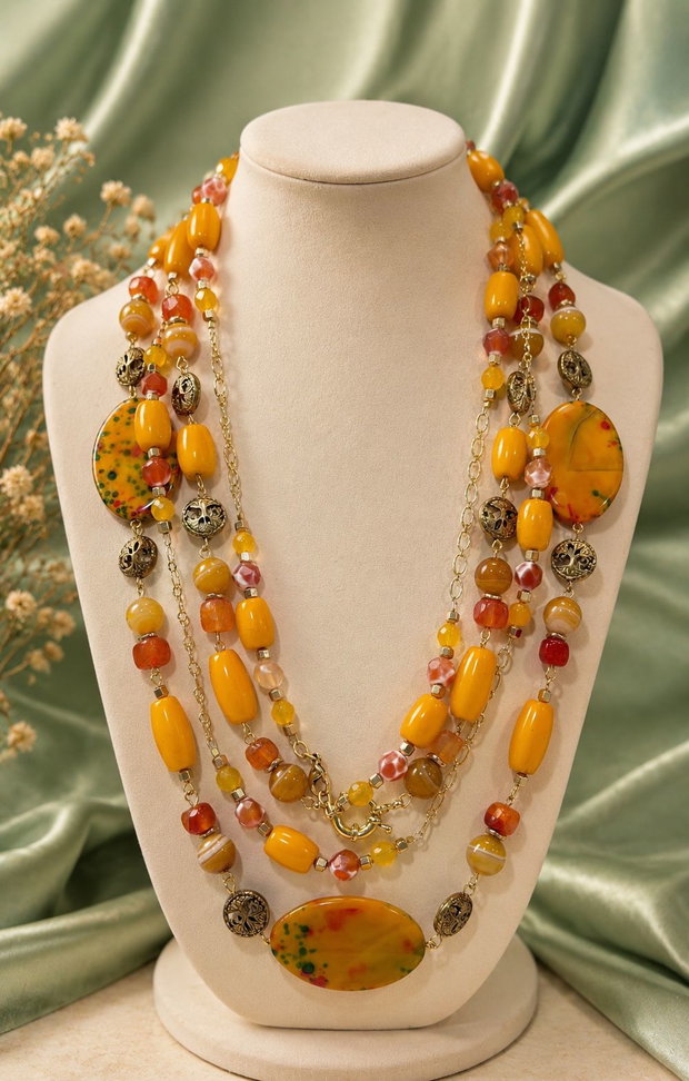 REZERVAT D.T. -agate,jad,hematit,accesorii placate cu aur,inox