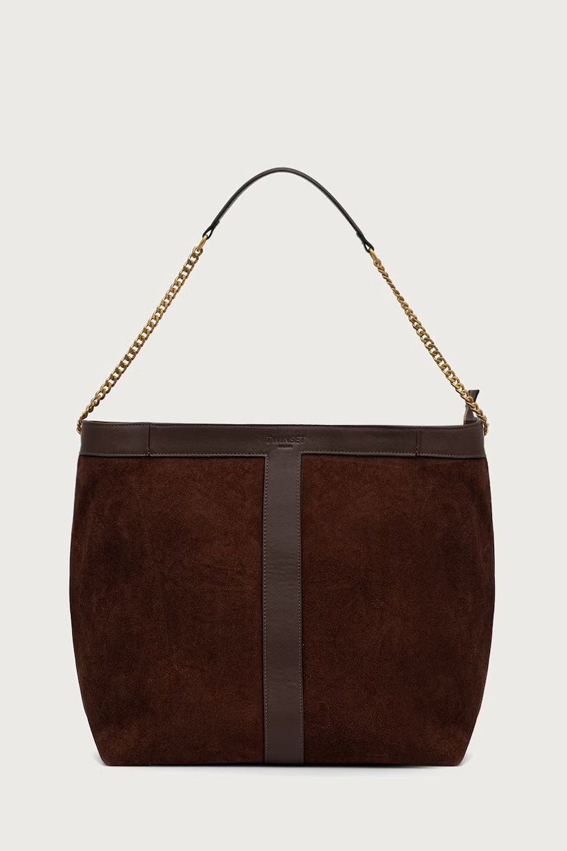 Twinset geantă shopper pentru femei din piele întoarsă