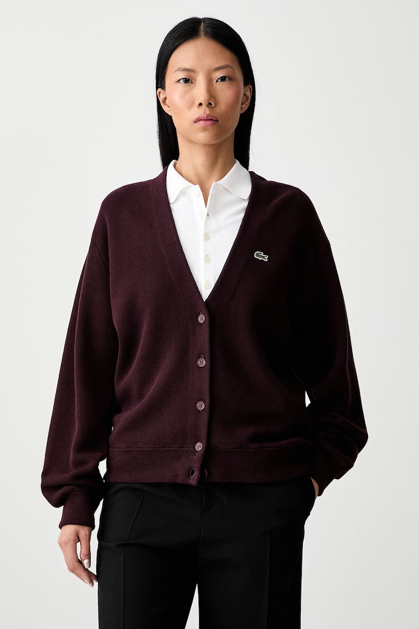 Lacoste cardigan pentru femei cu lână