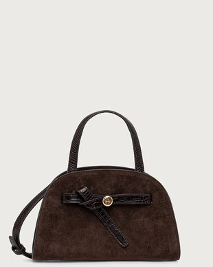 Tory Burch tote bag pentru femei din piele întoarsă Romy Small Bauletto