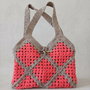 Sacoșă tote bag shopper crosetata manual captusita