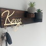 Suport de chei personalizat din lemn ars  Handmade | Rustik Light