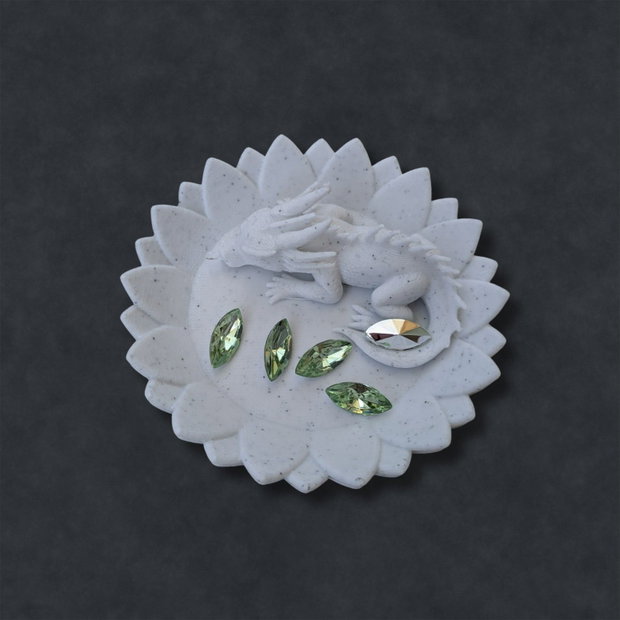 Cristale sticlă Navette (Horse Eye), verde deschis, 7×15 mm