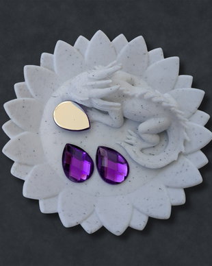 Cristale rășină Picătură, violet, Flatback, 13×18 mm, fațetate
