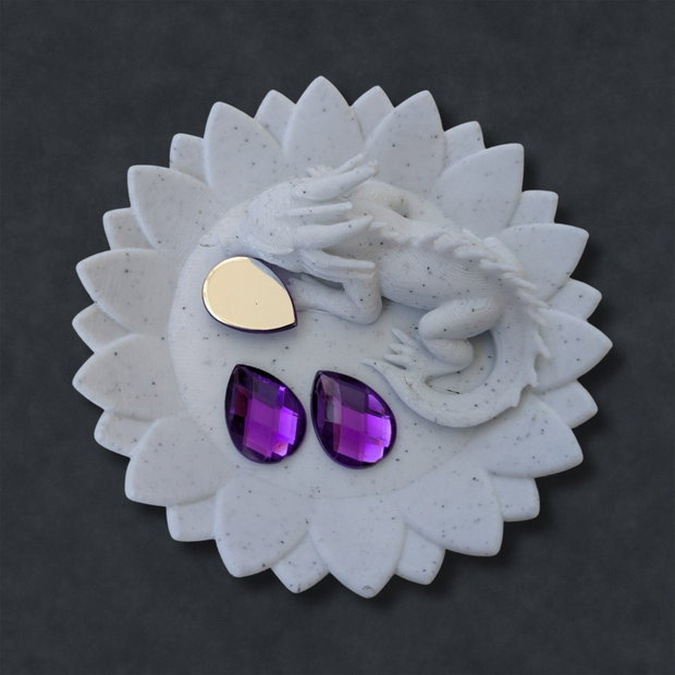 Cristale rășină Picătură, violet, Flatback, 13×18 mm, fațetate