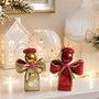 Set 3 Îngerași de Crăciun Handmade Lux - Ornament Brad 11cm din Panglică de Catifea Roșie și Aurie | Cadou Sărbători