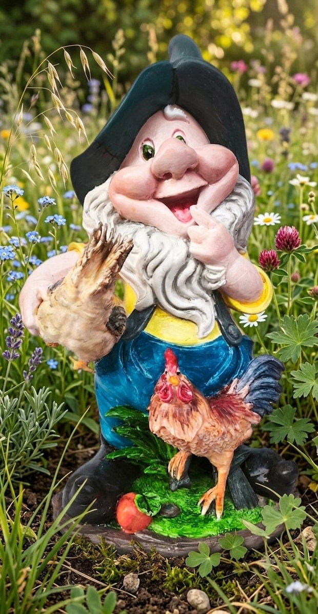 Pitic de Grădină Artizanal (30 cm) Printat 3D și Pictat Manual