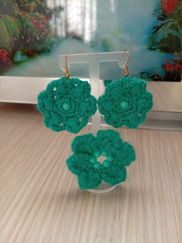 Cercei si brosa handmade