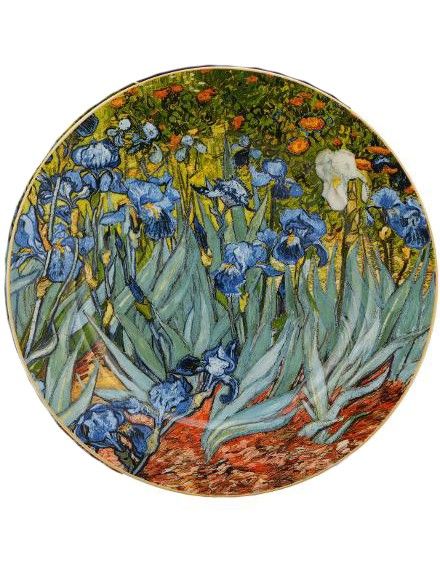 Colier "Van Gogh-Iris Albastru" din fragment de portelan si argint