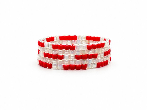 Inel Miyuki Red Lines