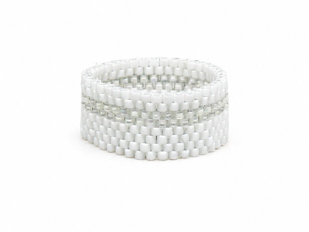 Inel Miyuki Minimal White