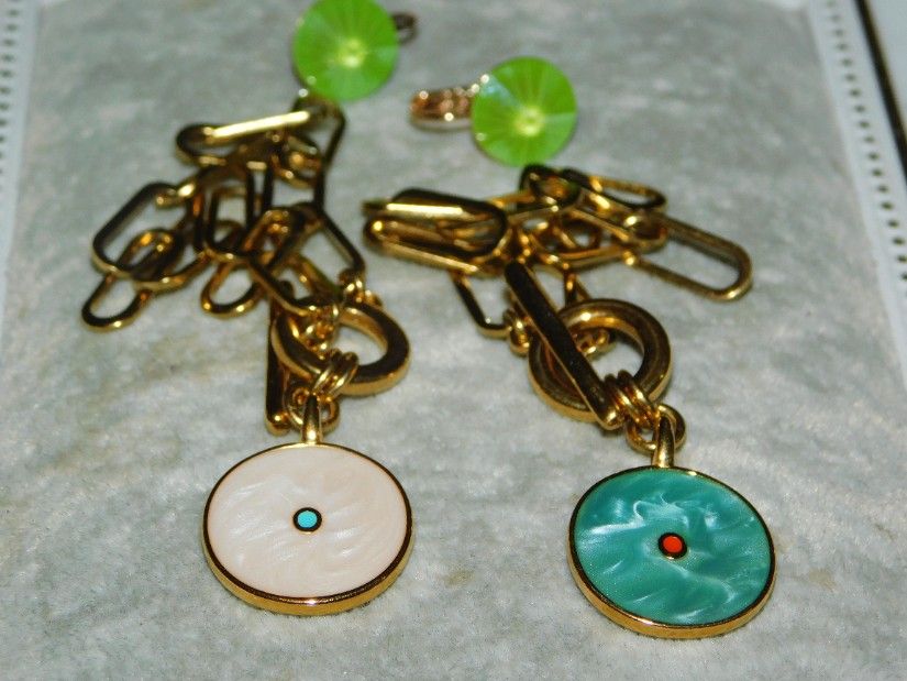 2 bratari complementare, email, placate cu aur, cercei noi cristale Swarovski, cadou