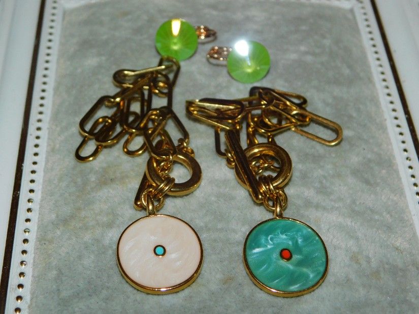 2 bratari complementare, email, placate cu aur, cercei noi cristale Swarovski, cadou