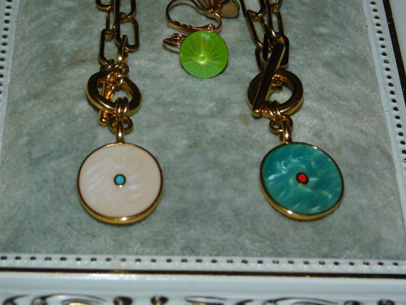 2 bratari complementare, email, placate cu aur, cercei noi cristale Swarovski, cadou